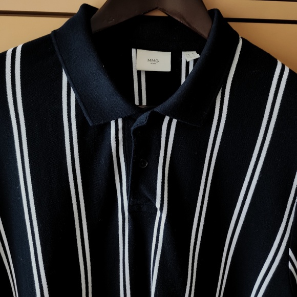 MANGO Striped cotton polo shirt - (XL) - Picture 5 of 11